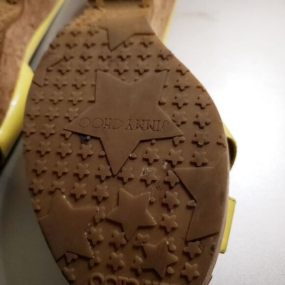 Jimmy Choo Yellow Boho Wedge Sandals - Picture 4 of 5